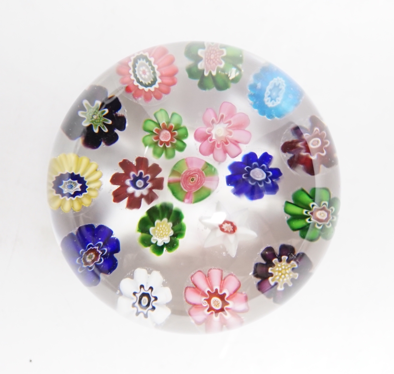 A Clichy glass spaced millefiori paperweight, 5.5cm